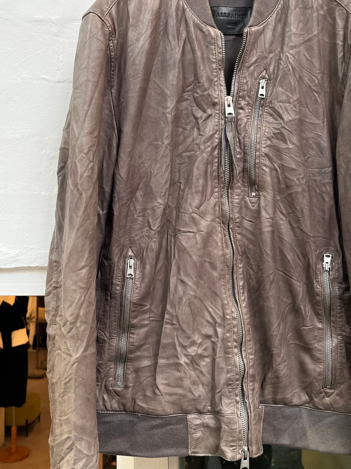 AllSaints leather bomber 올세인츠 양가죽 봄버자켓 L 상품이미지3