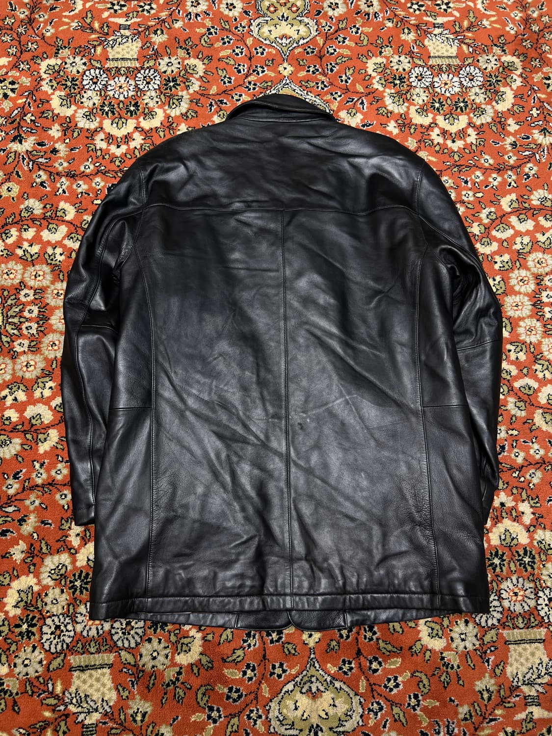 CEZANI 빈티지 양가죽 리얼레더 카코트 가죽자켓 블랙 XL 상품이미지3