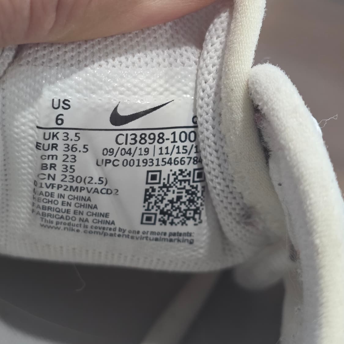 3q-28:나이키 에어맥스 CI3898-100 화이트 블랙 (23cm) 상품이미지10