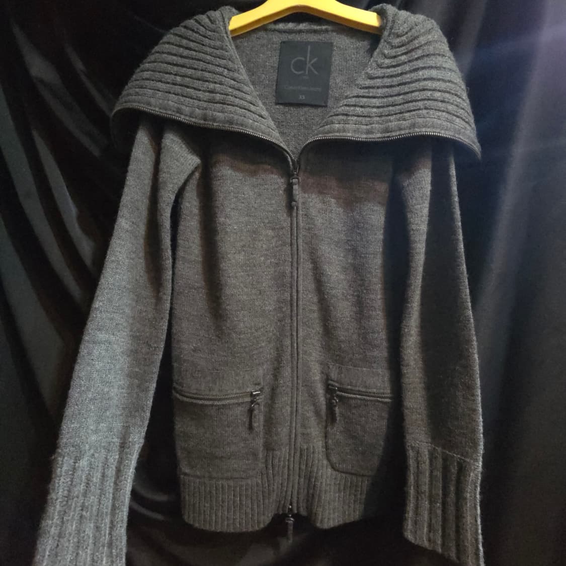 캘빈클라인 터틀넥 니트 집업 가디건 상품이미지1