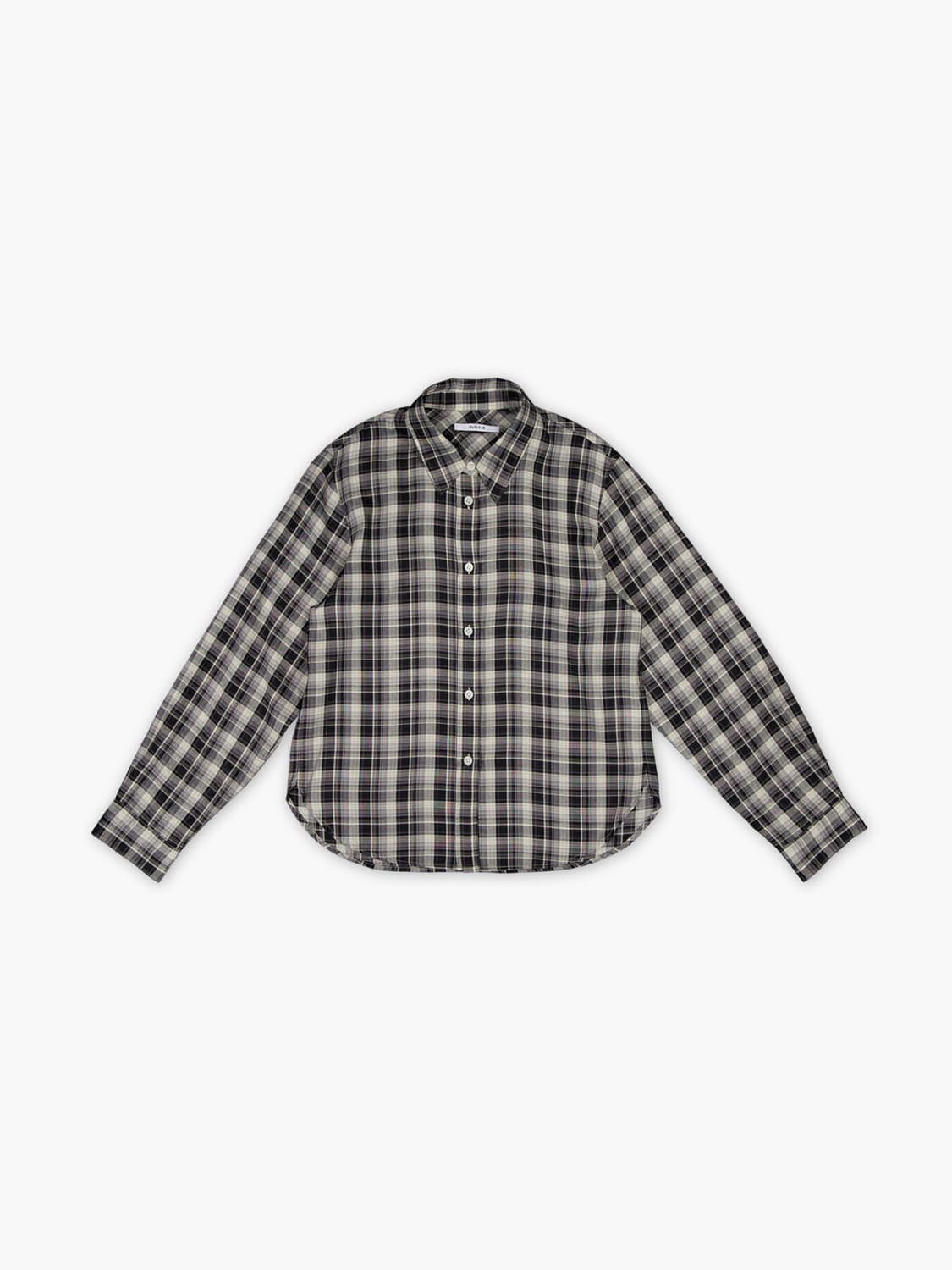 리플레인 COTTON BLEND CHECK SHIRT_BLACK 상품이미지1