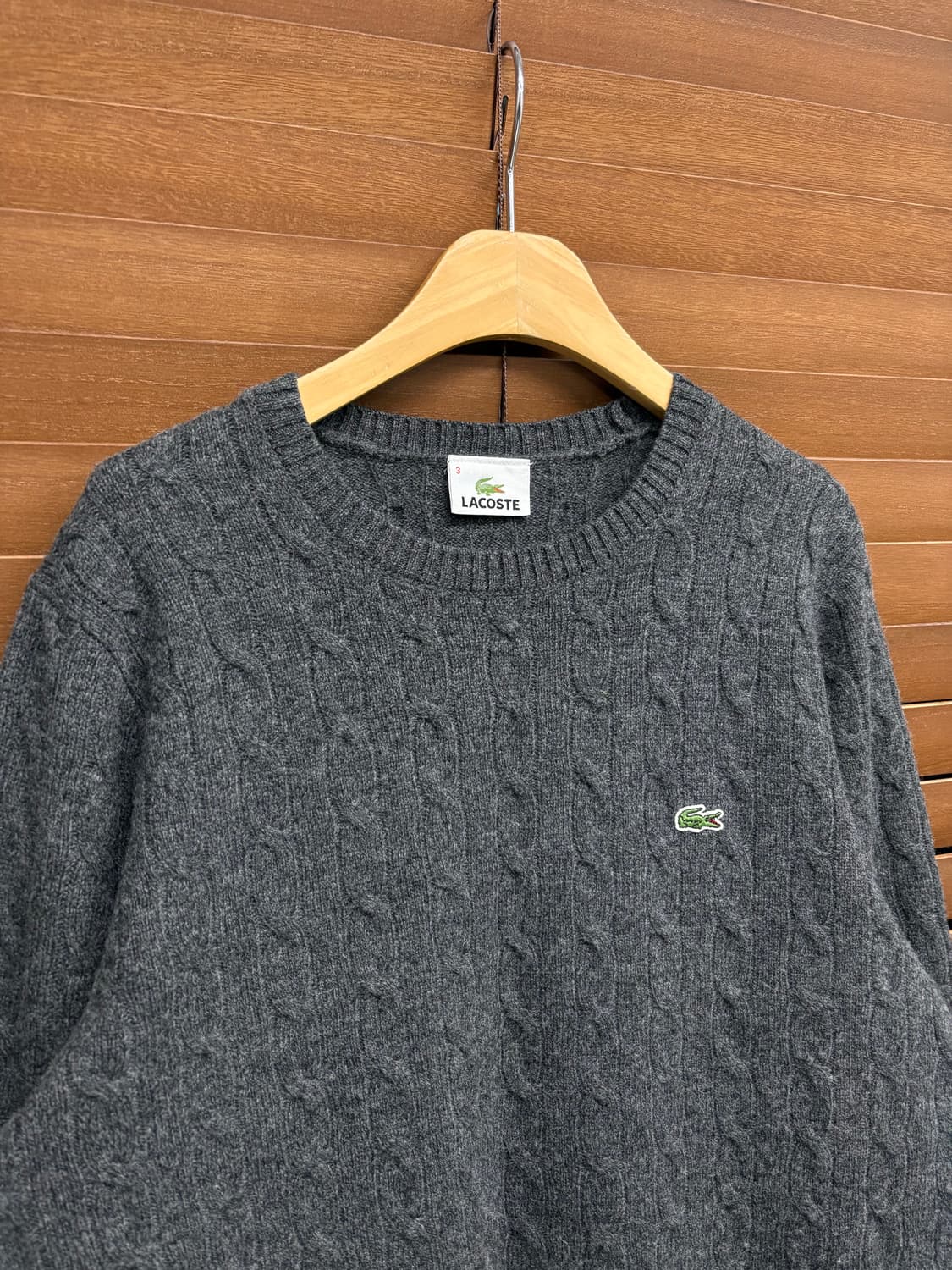 라코스테 그레이 꽈배기 니트 상품이미지4