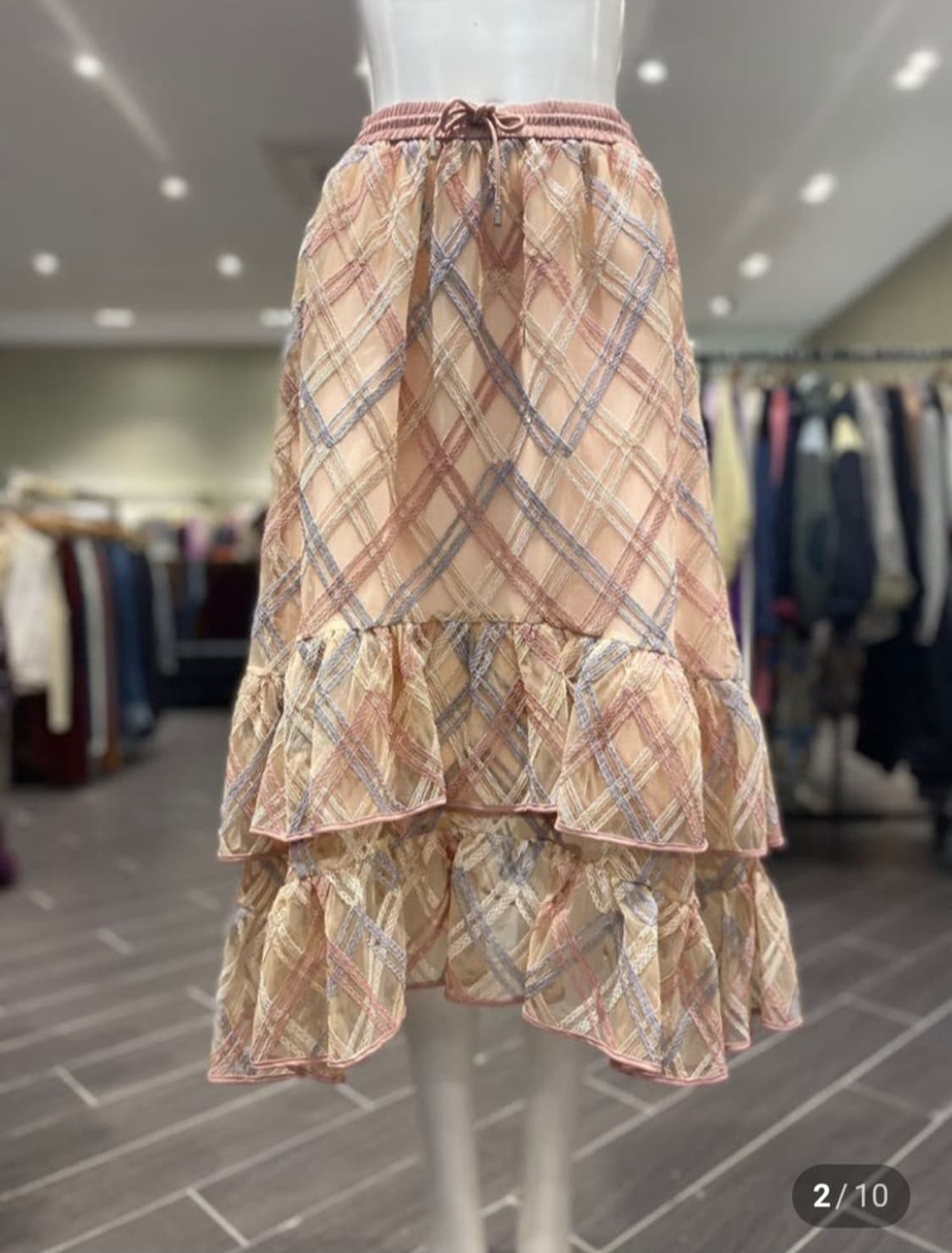 오즈세컨 티어드 밴딩 스커트 61사이즈(44사이즈) 상품이미지2