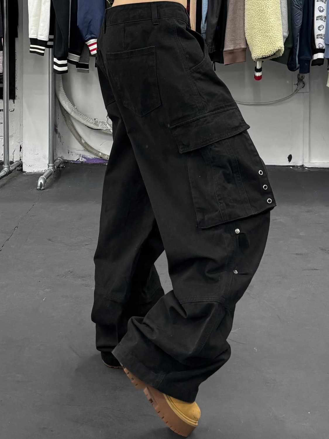 HIRISK 블랙 카고팬츠 상품이미지3