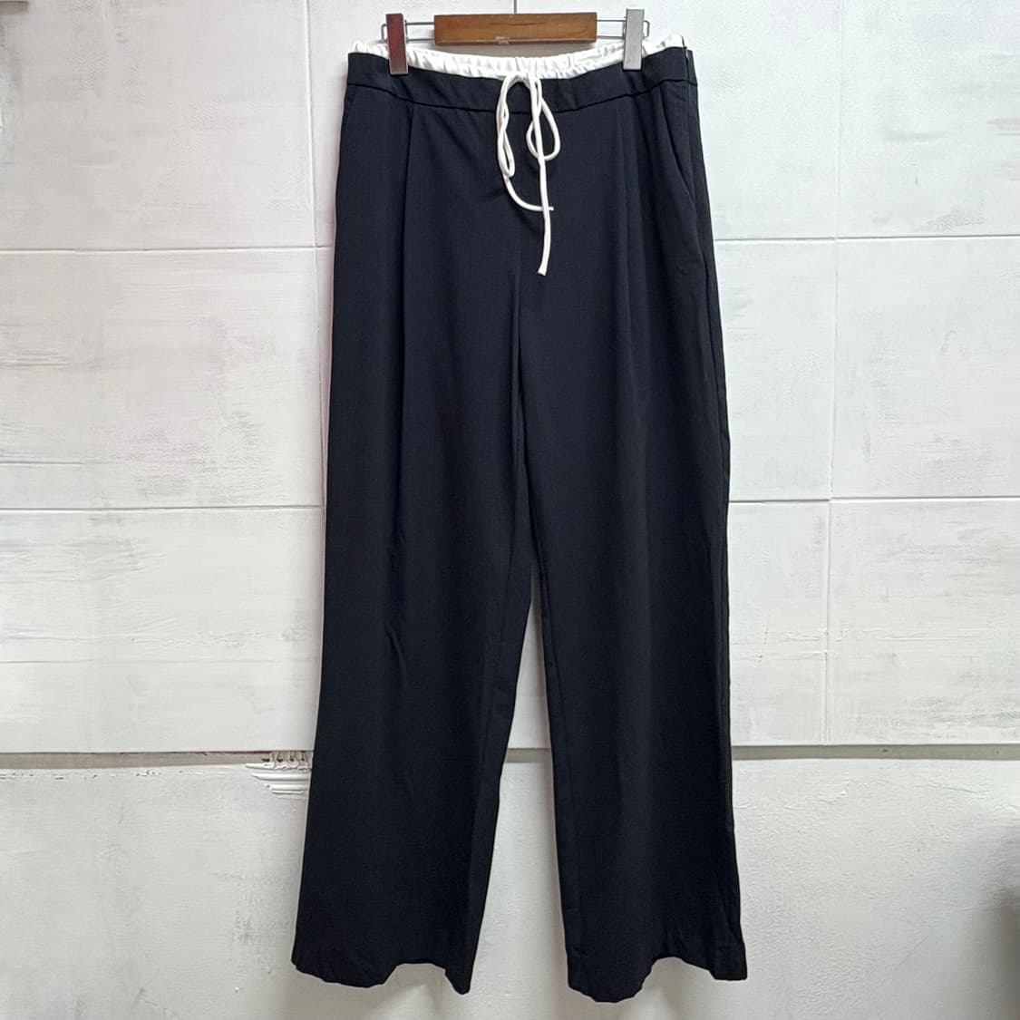 ZARA 자라 더블 웨이스트 트라우져 팬츠 네이비 L 상품이미지2