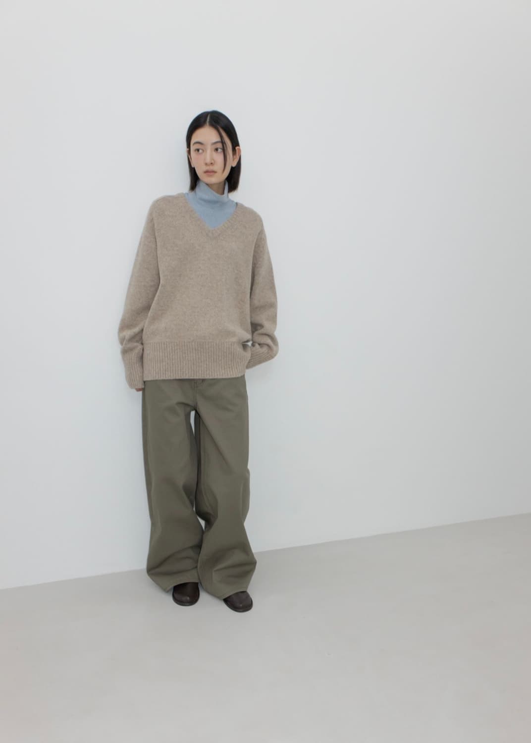 gbh wool v-neck sweater 오트밀 상품이미지1