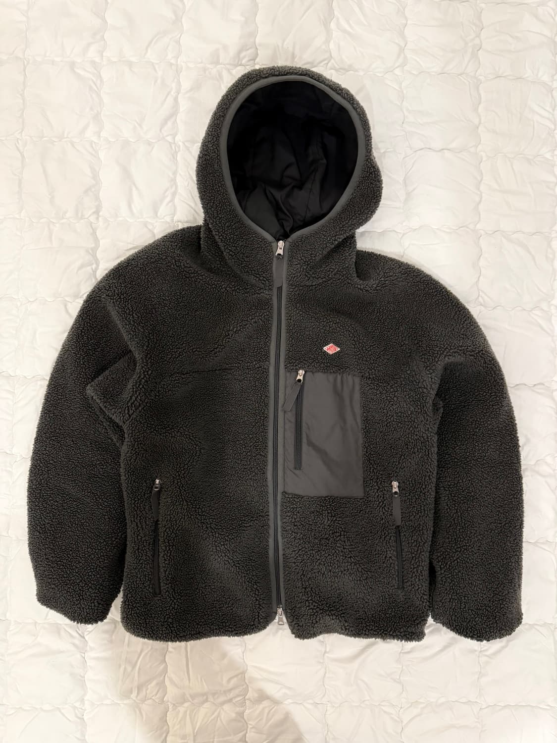 단톤 후드 후리스 집업 차콜 상품이미지1