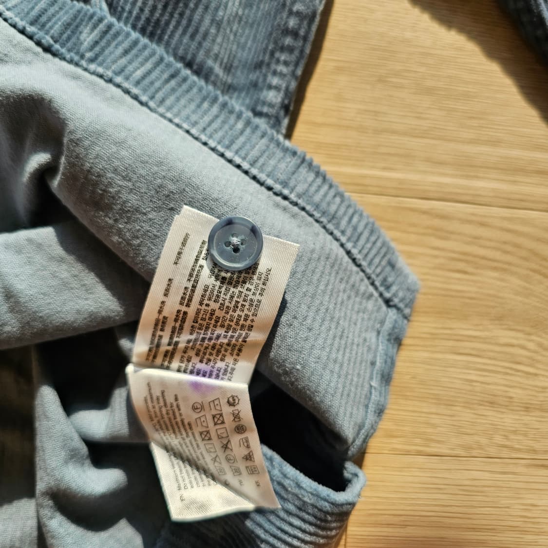 M 새제품) 체감 105 XL 스파오 골덴 남방 셔츠 자켓 그레이시블루 상품이미지5