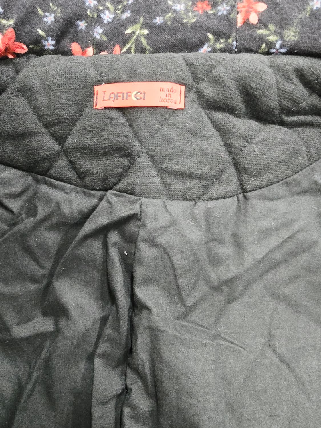 라비찌 퀼팅 후드 롱 코트 꽃무늬 블랙 상품이미지9