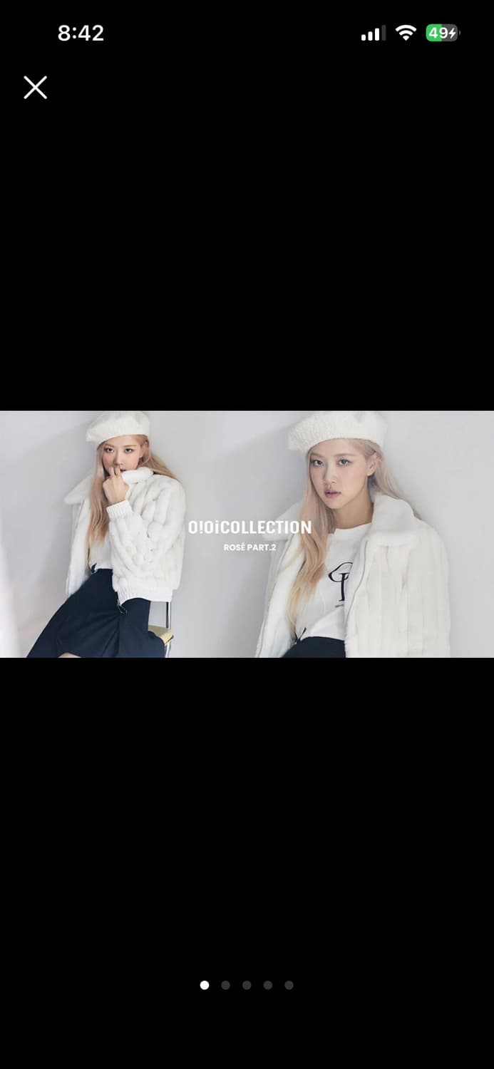 오아이오아이 컬렉션 로제 퍼 자켓 화이트 상품이미지1