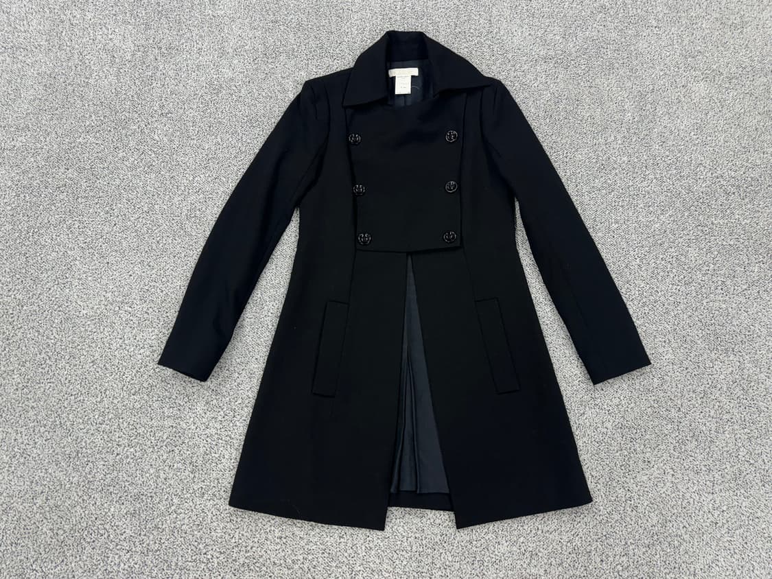 끌로에 더블버튼 실크혼방 울코트 상품이미지1