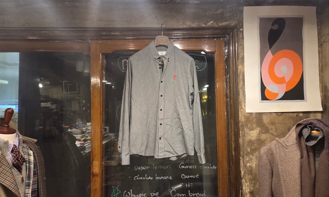 아미 깅엄패턴 버튼다운셔츠  상품이미지10