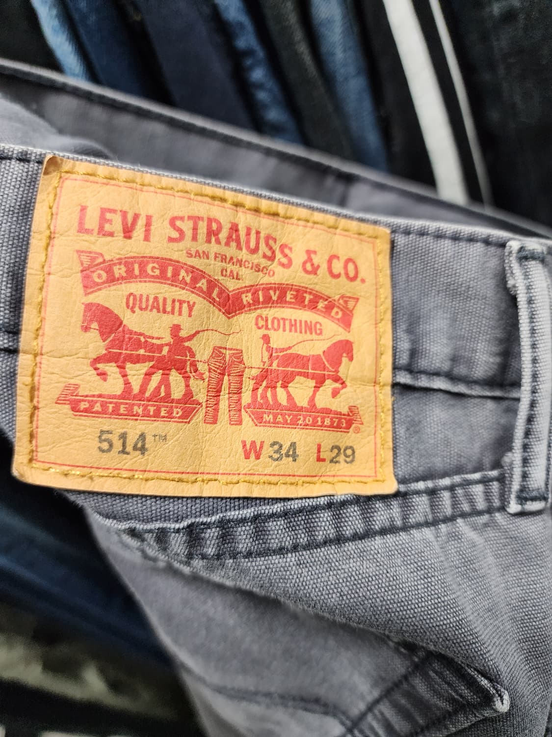 리바이스 514 화이트탭 흑청바지 상품이미지5