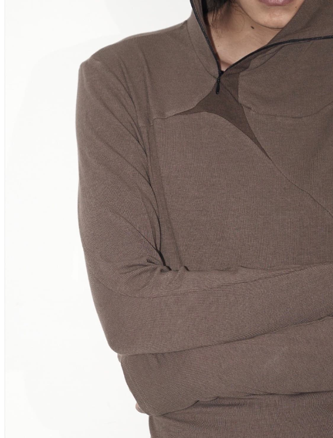 Bevan up - 3D cut pleated hooded shirt 상품이미지2