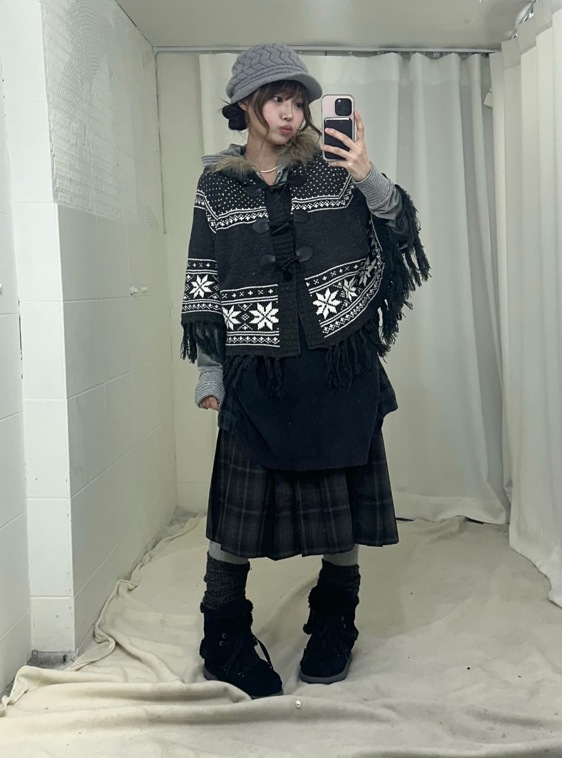 그레이 사와코 눈꽃 케이프 니혼진 코디세트 상품이미지2