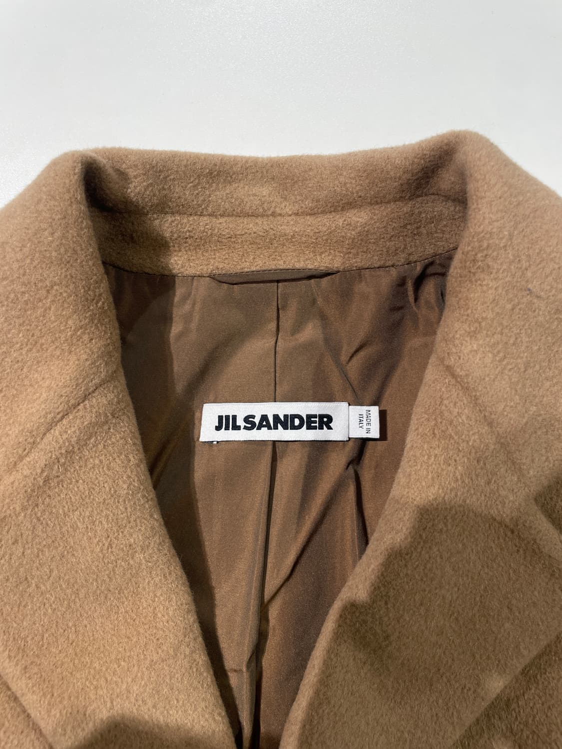 질샌더 베이지 울 앙고라 카멜 하프 코트 상품이미지7