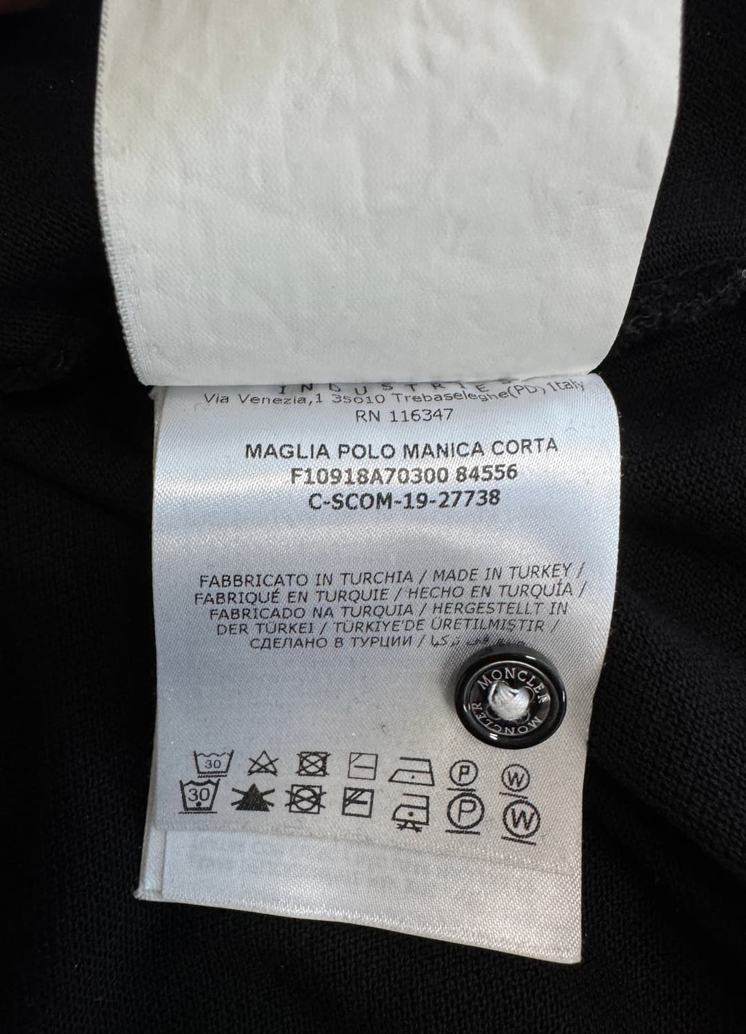 MONCLER 몽클레어 몽클레르 매장판 블랙 피케 반팔티셔츠 M 상품이미지6