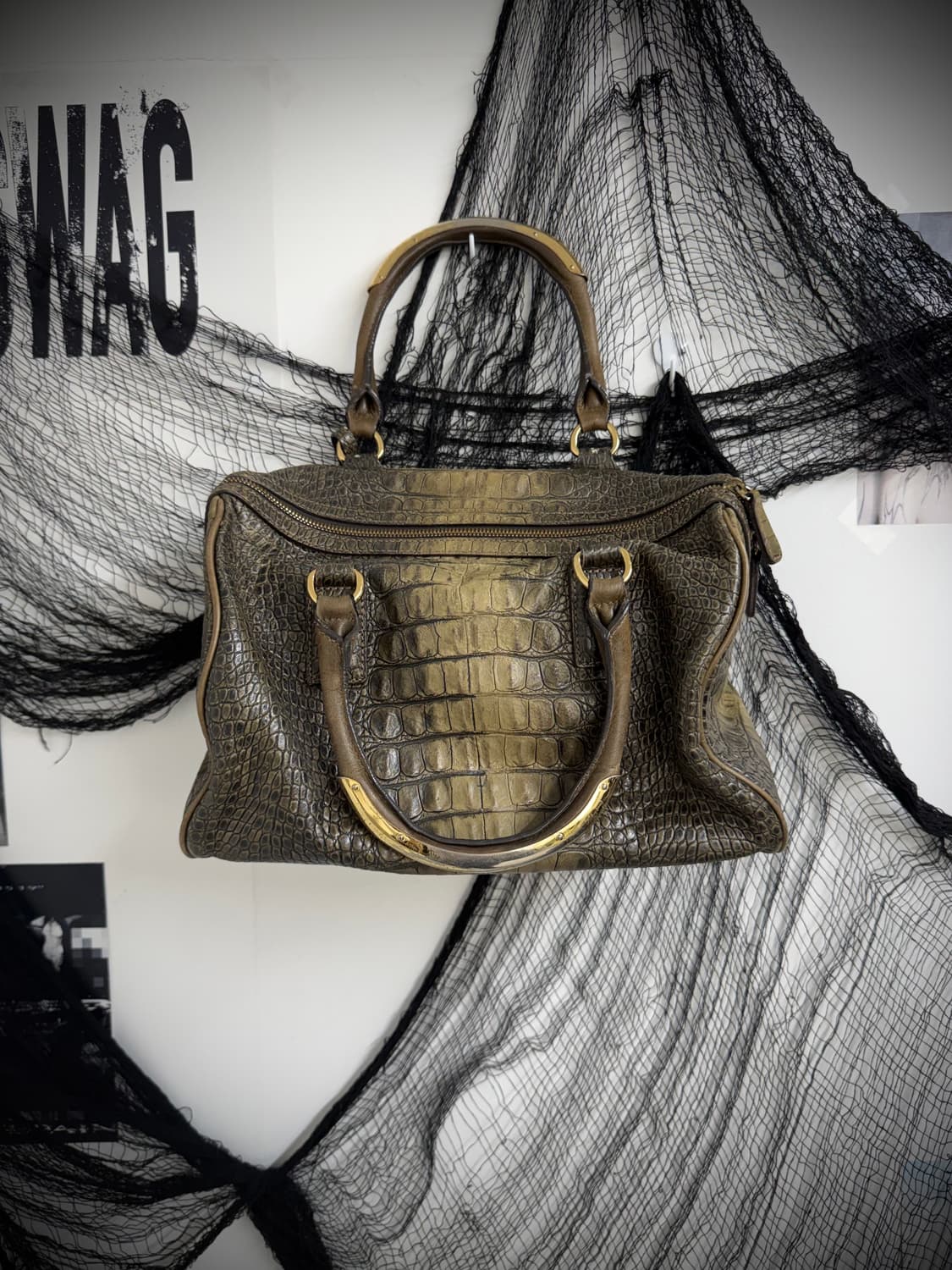 00s crocodile leather shoulder bag 상품이미지3