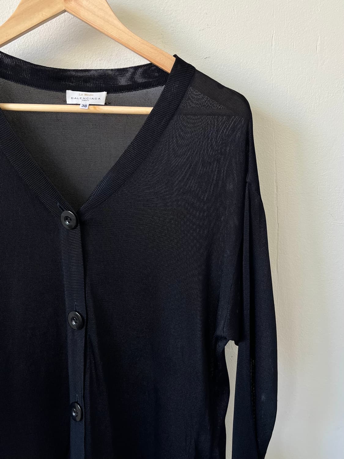 90‘s BALENCIAGA 블랙 시스루 가디건 상품이미지2