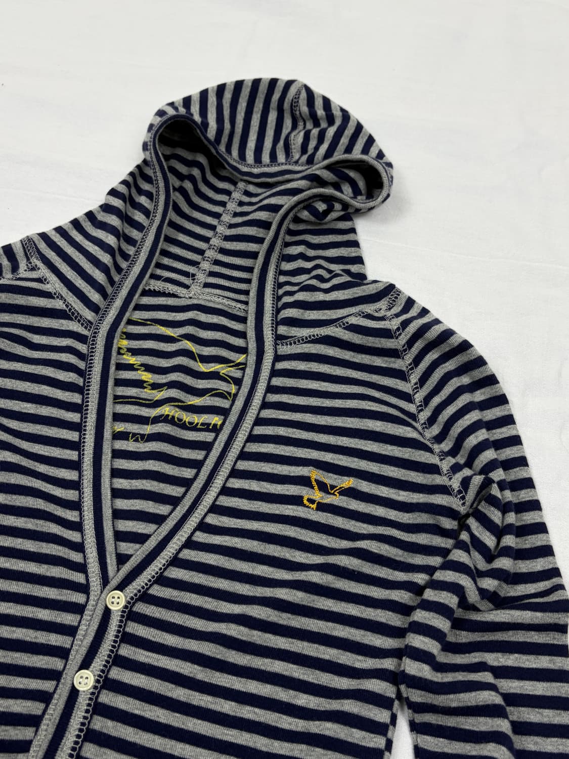 Stripe Henley-Neck Hoodie 상품이미지3