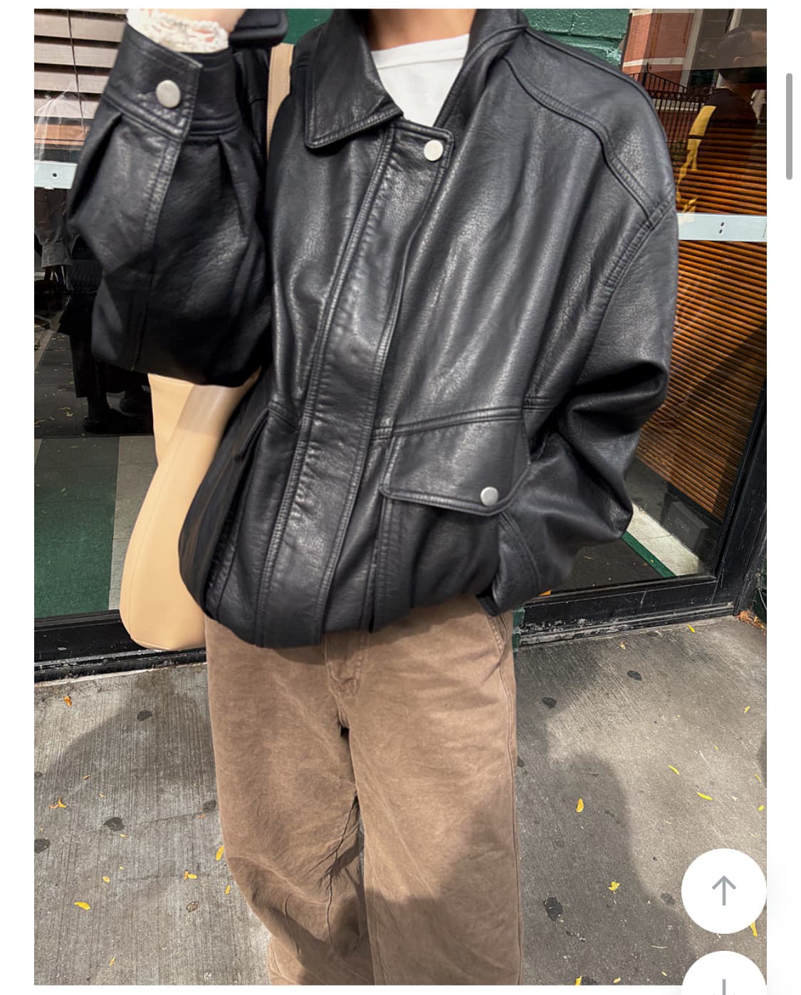 메이비베이비 레더점퍼 자켓 블랙 Tompkins Leather Jumpe 상품이미지3