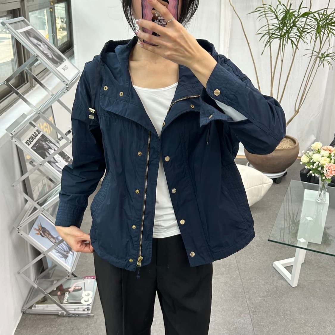 유니클로 GU 네이비 루즈핏 후드 파카 상품이미지4