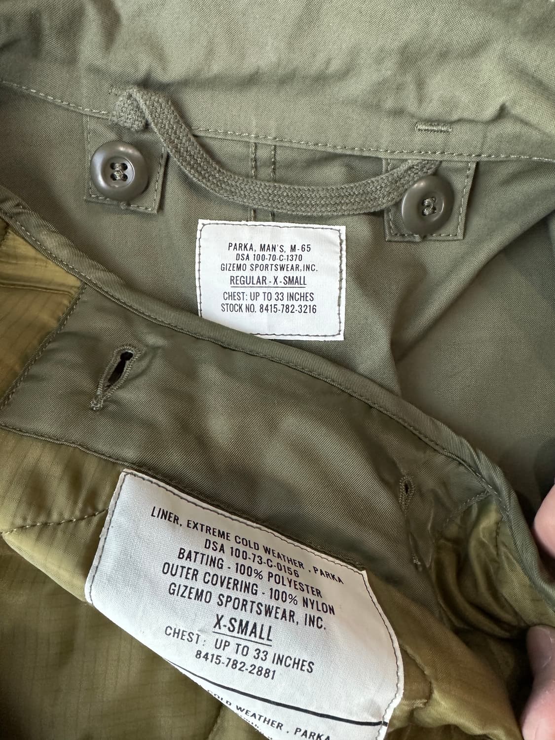 Gizemo 기제모 m65 피쉬테일 개파카 XS 상품이미지5