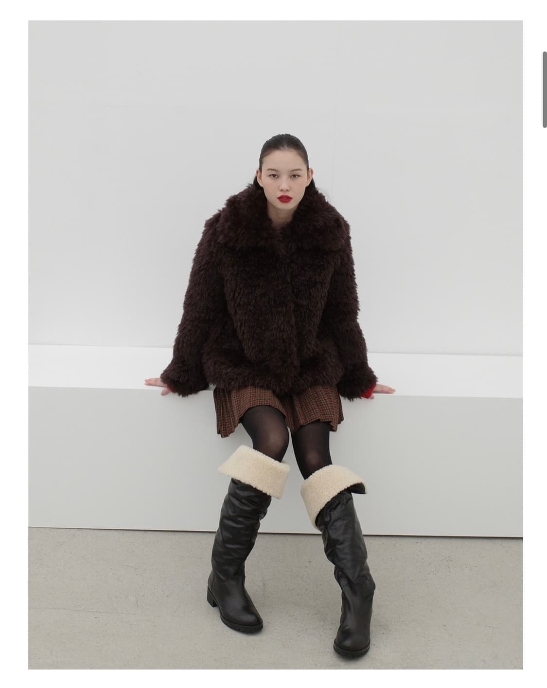 포니테일 PONYTAIL 퍼자켓 브라운 상품이미지1