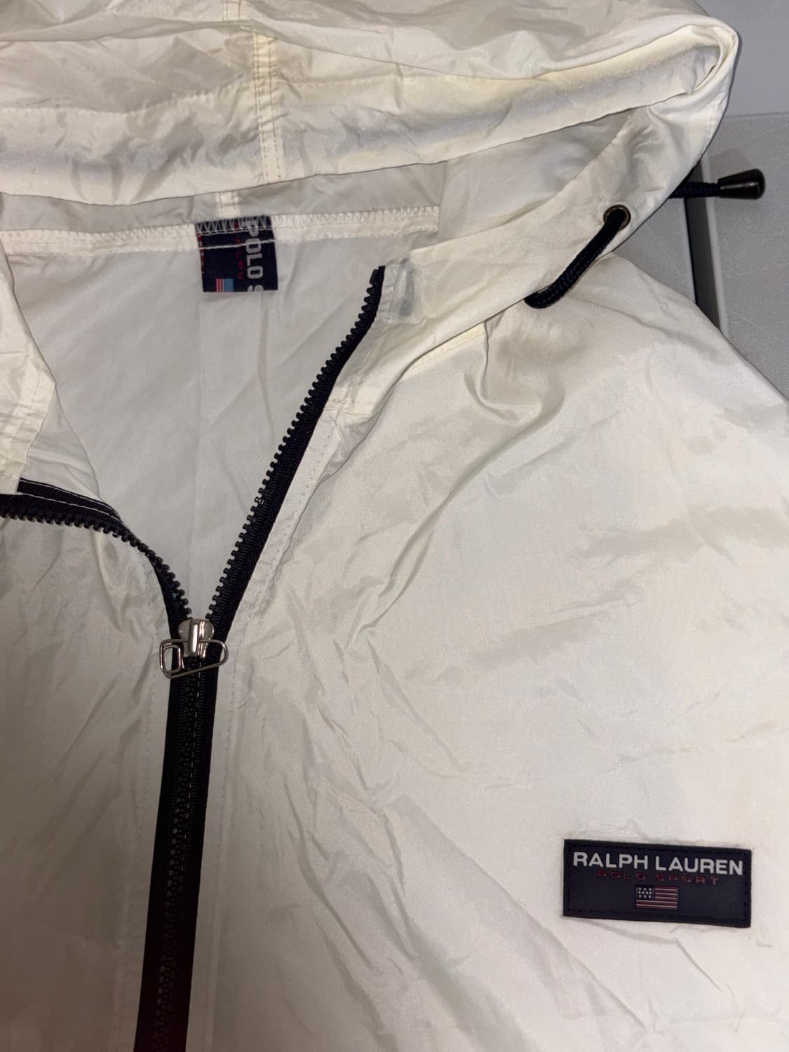 [S급] 실물존예🌸랄프 로렌 폴로 스포츠 화이트 바람막이 XL 상품이미지3