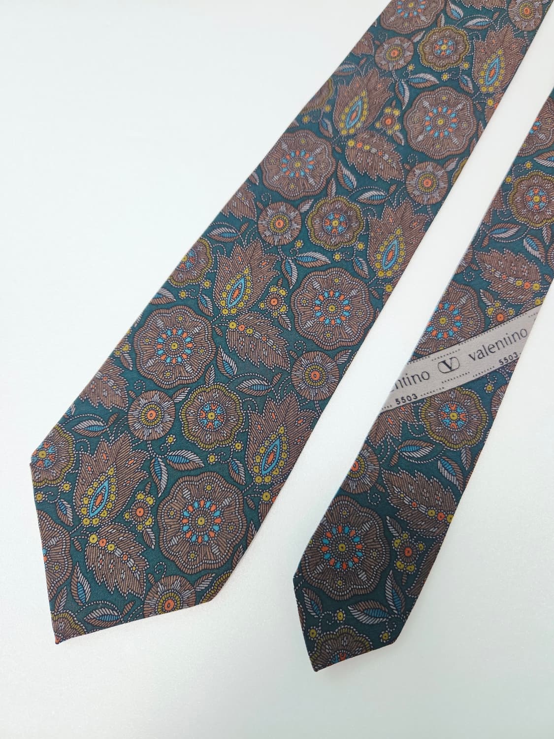 발렌티노 그린 페이즐리 실크 넥타이 상품이미지2
