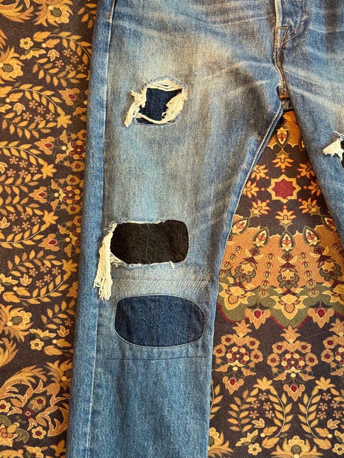 리바이스 501 데미지 리페어 패치워크 데님 상품이미지3