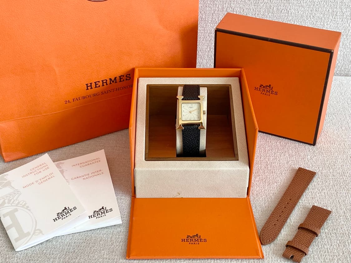 에르메스 H아워 1.201 금장 여성용 쿼츠 PM 사이즈 상품이미지2
