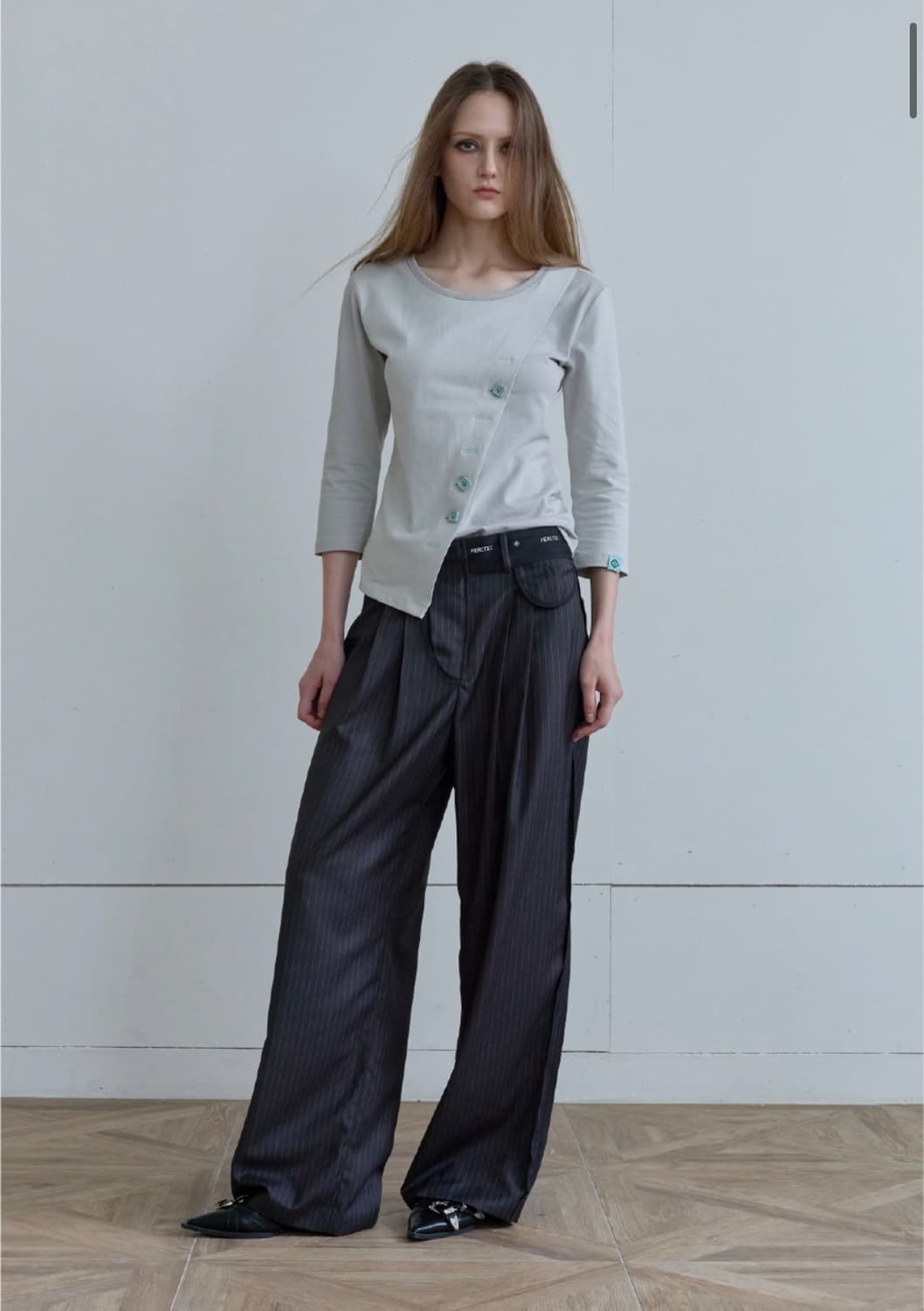 헤레틱 heretic button cross t-shirt / grey 상품이미지1