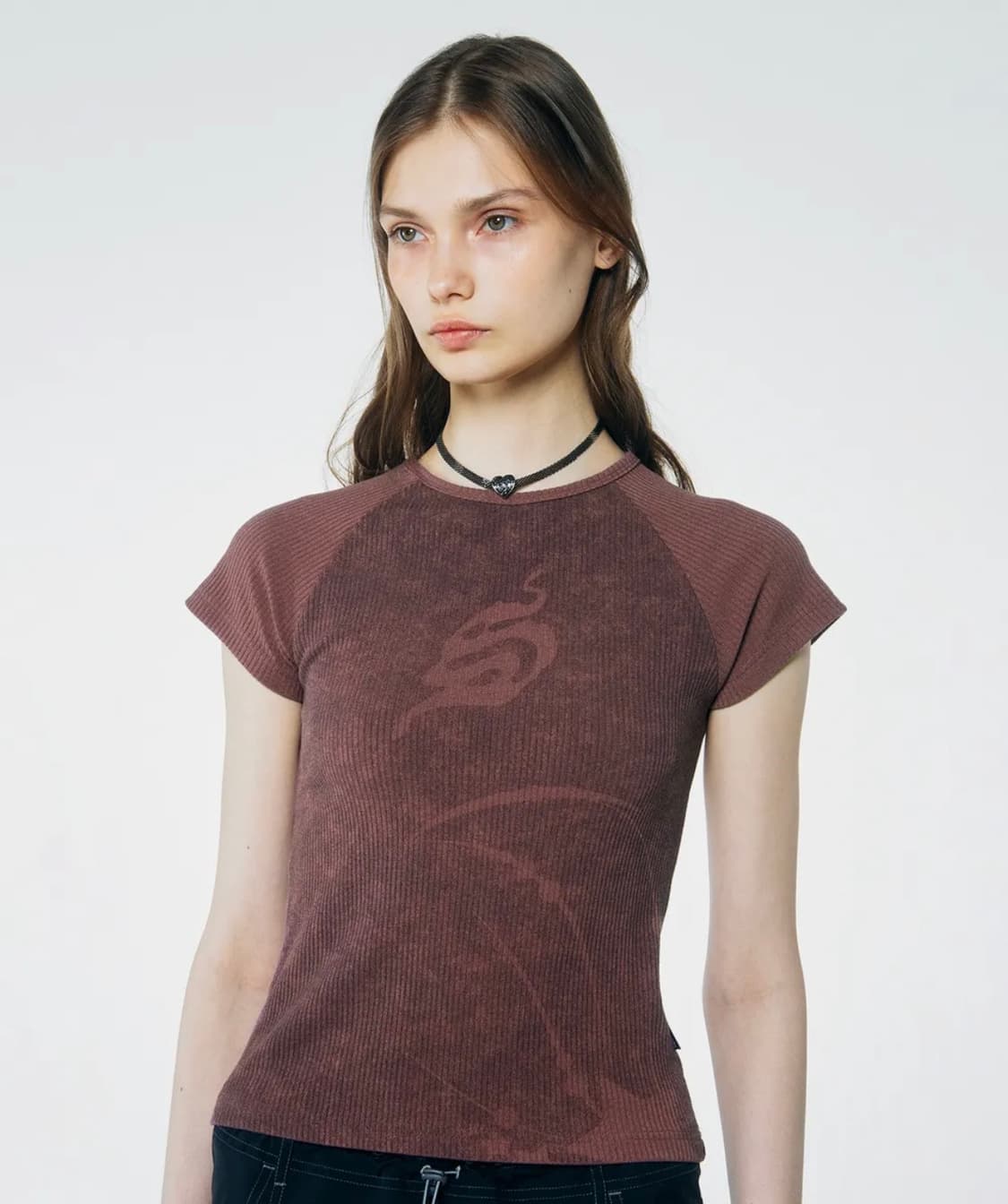 스컬프터 brushed crop top berry M 상품이미지1