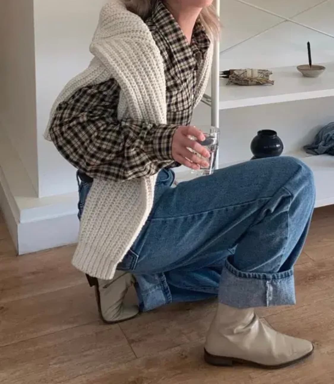 리넨느 무어체크남방(옐로우) 상품이미지3