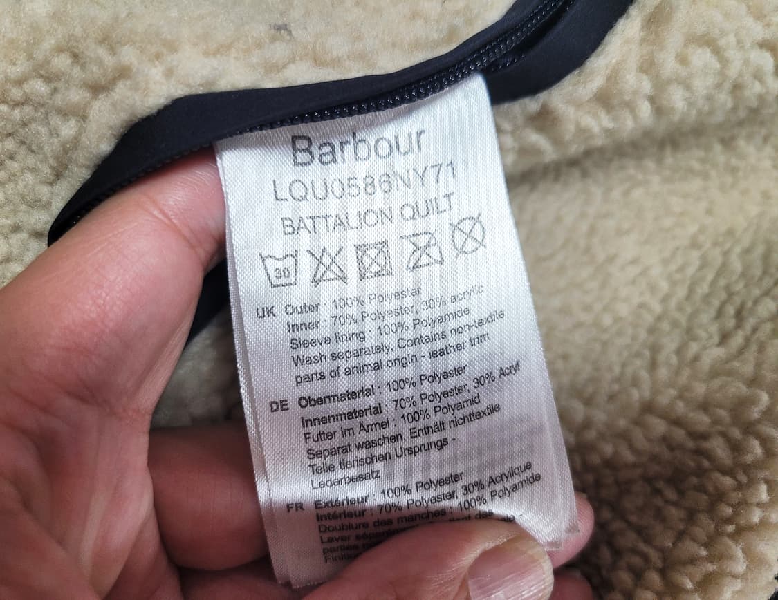 바버(Barbour) 양털안감 퀼트 폴라 라이더자켓 55 상품이미지9