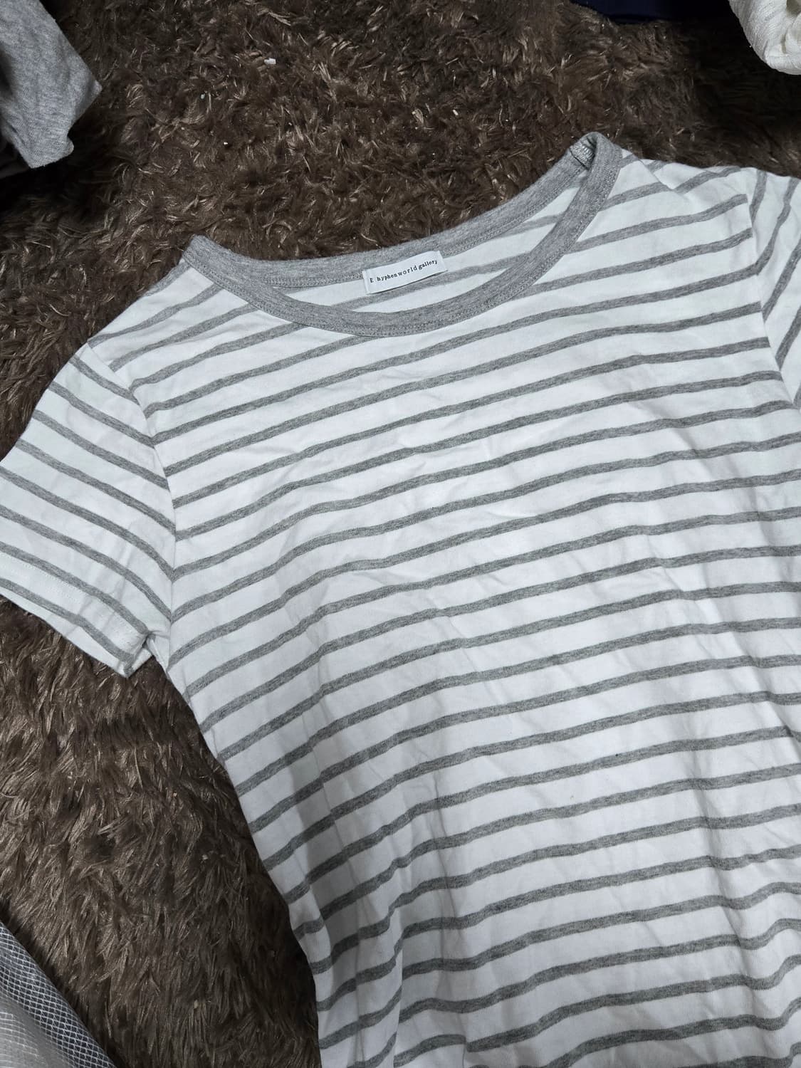 스트라이프 단가라 반팔티셔츠 상품이미지1