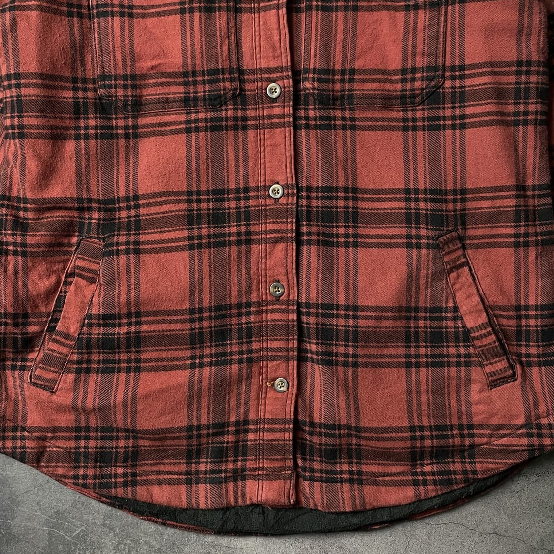 CARHARTT 칼하트 빈티지 레드 플란넬 체크 셔츠 A00860 상품이미지4