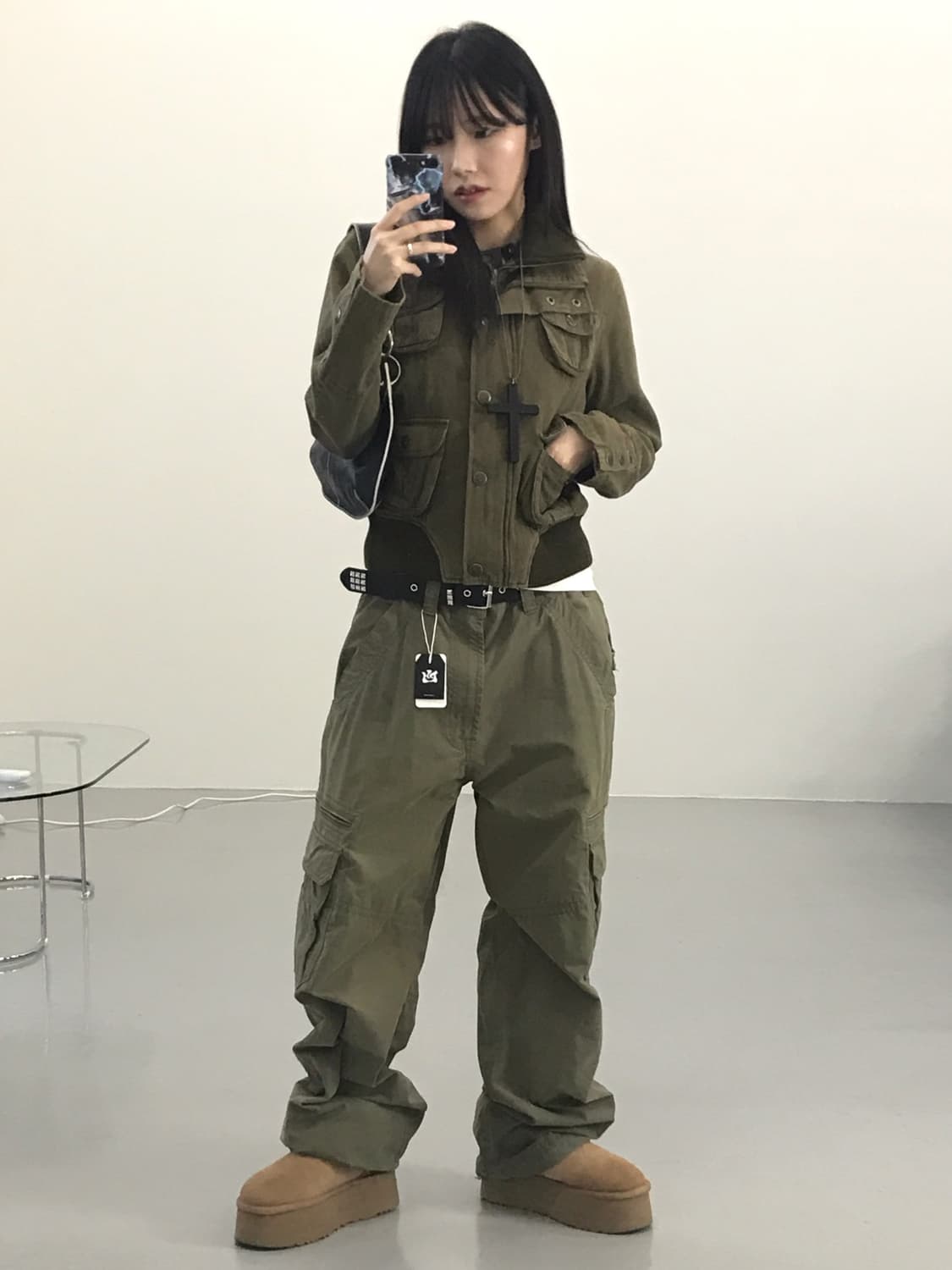 Pumpkin Y2k Khaki Military Jackets 상품이미지2