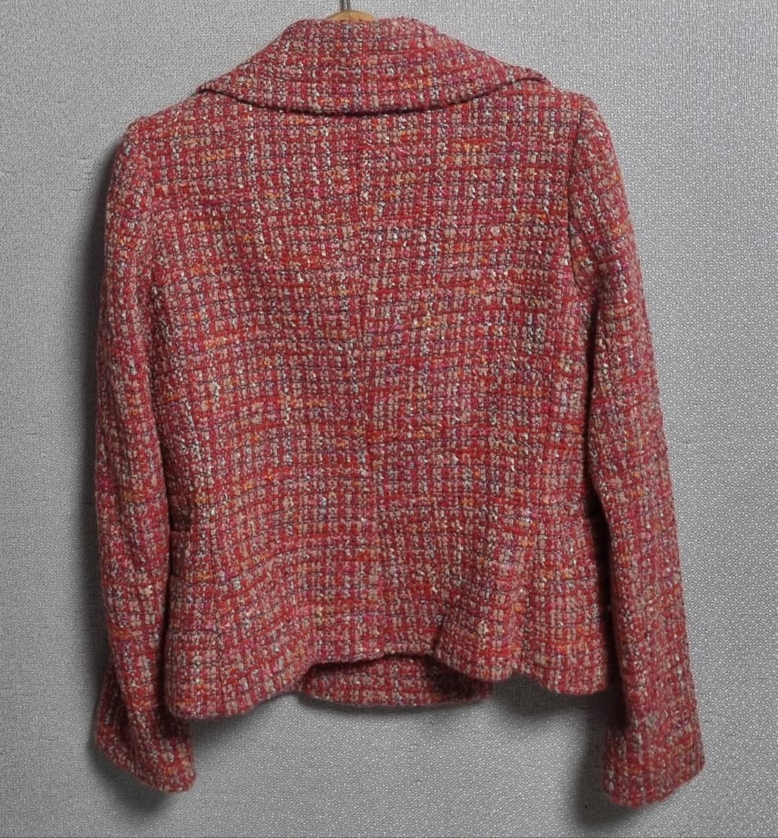 실측 XS (44) 미샤 레드 트위드 자켓 상품이미지2