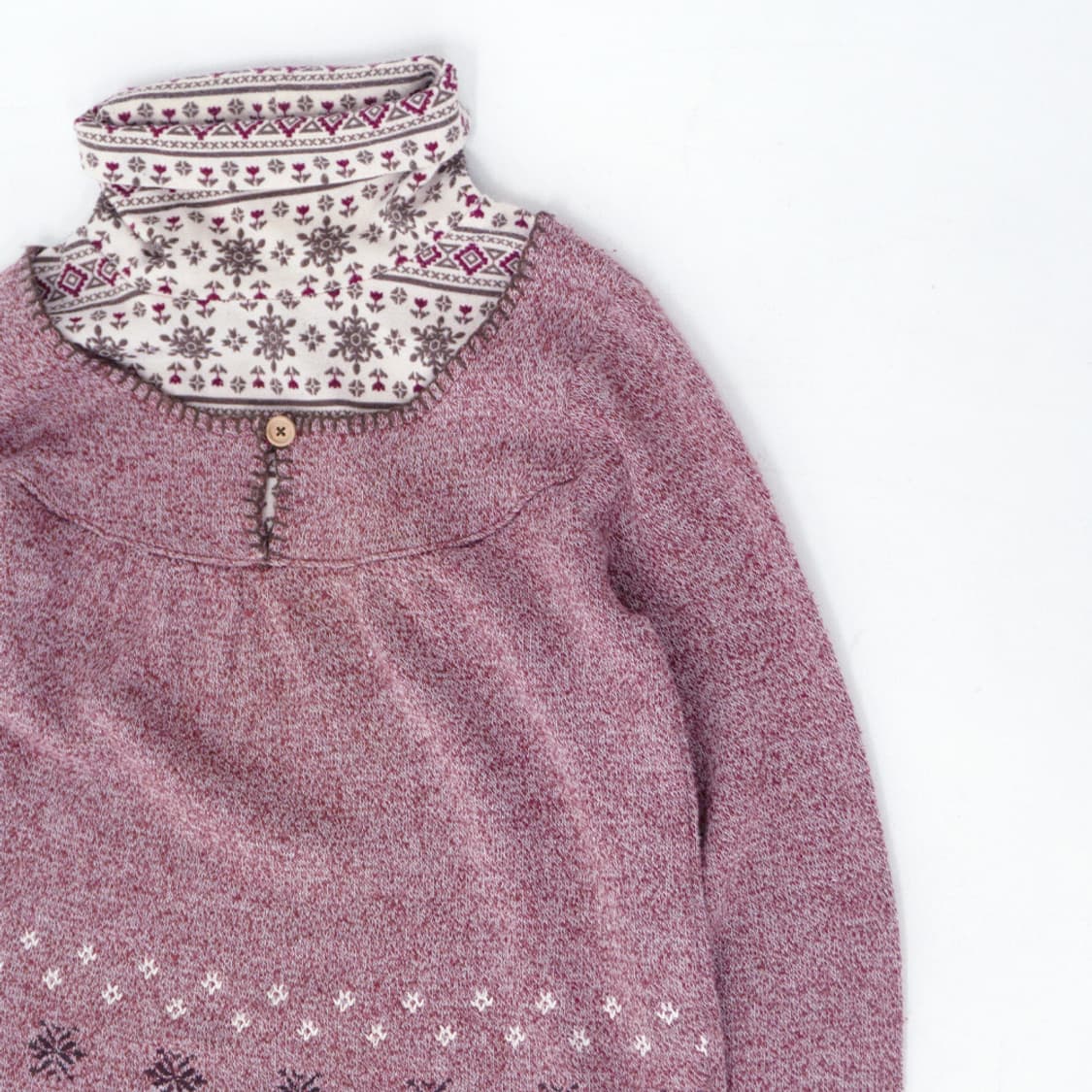 눈꽃 패턴 레이어드 탑 상품이미지2