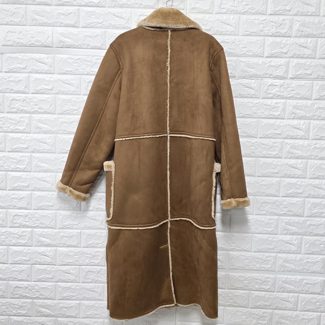 택포// 다니엘 에스떼 무스탕 롱 코트 S 상품이미지4