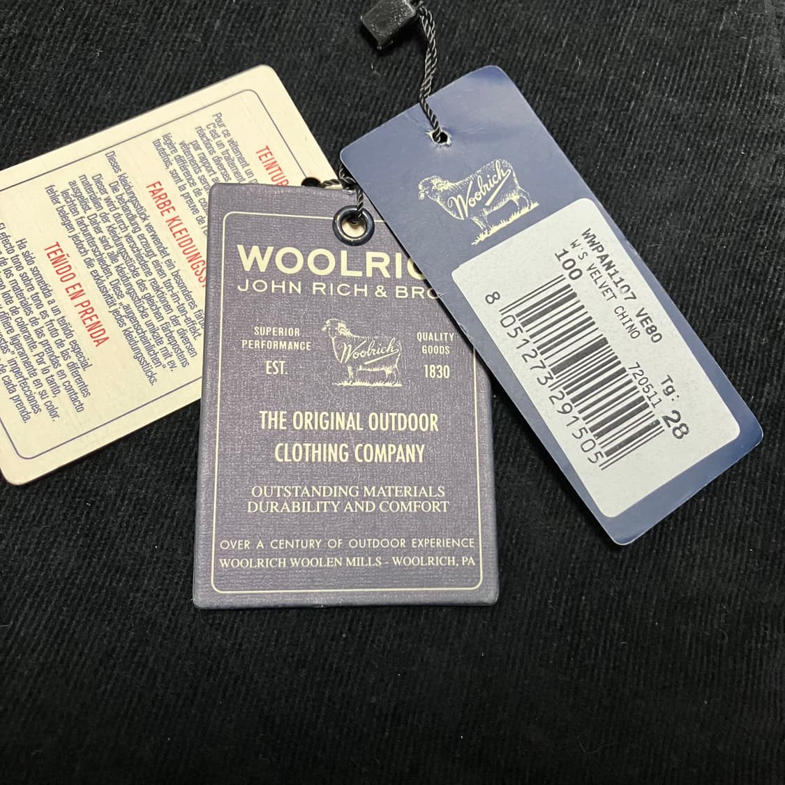[새상품] 울리치 벨벳 치노 팬츠 블랙 Woolrich 상품이미지5