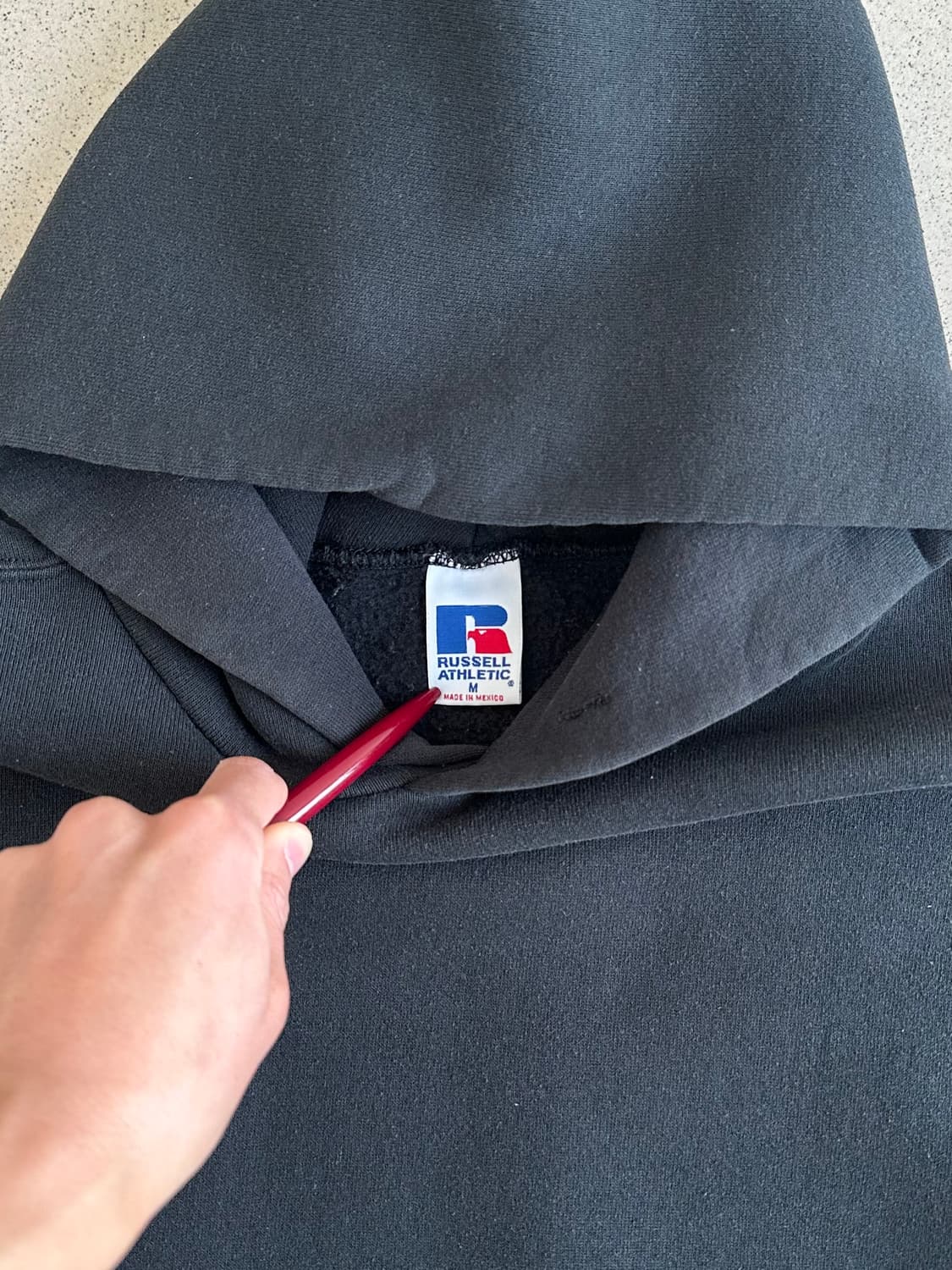 90s 빈티지 러셀 후드 블랙 M 상품이미지9