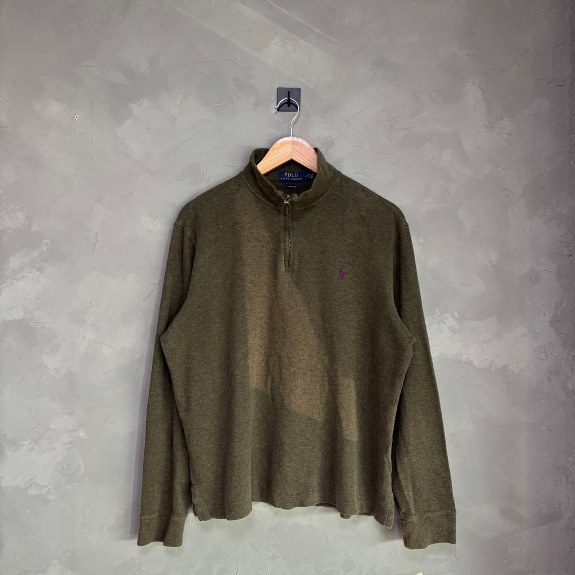 폴로 랄프로렌 니트 반집업 카키 상품이미지1