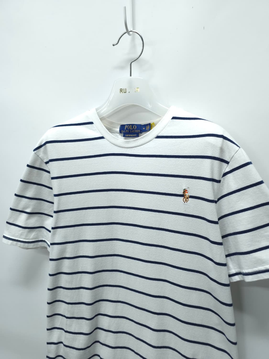 폴로 랄프로렌(QR버전) 스트라이프 커스텀 슬림핏 반팔 티셔츠(95) 상품이미지3