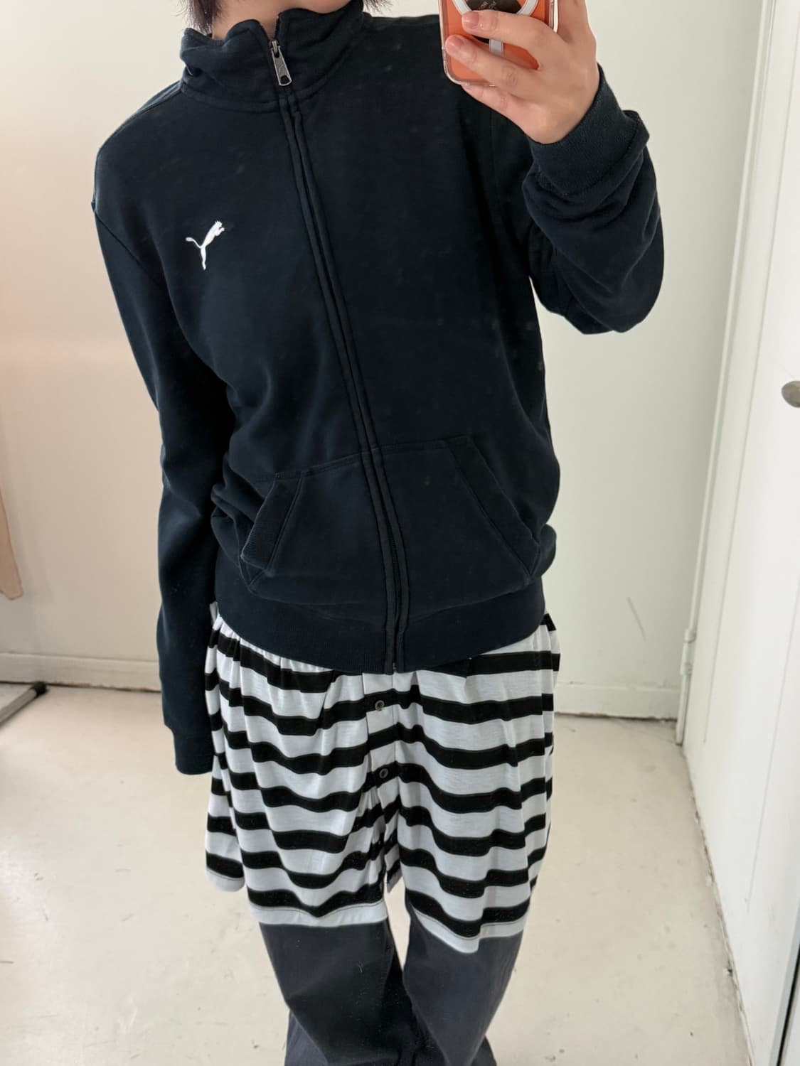 일본빈티지 푸마 블랙 코튼져지 상품이미지3