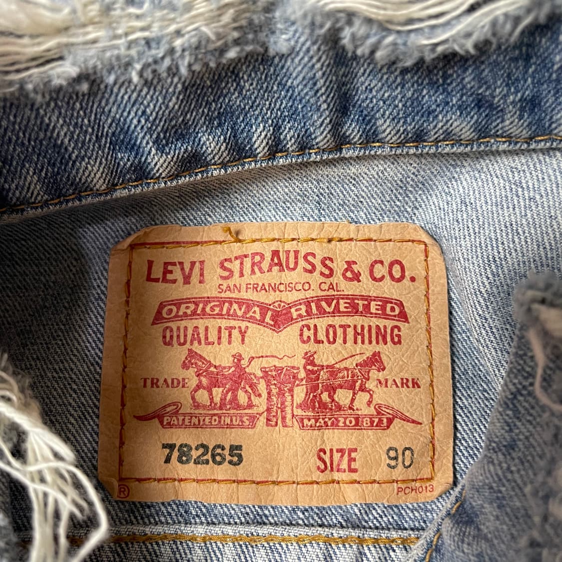 리바이스 78265 연청 투포켓 데님 자켓 90 상품이미지4