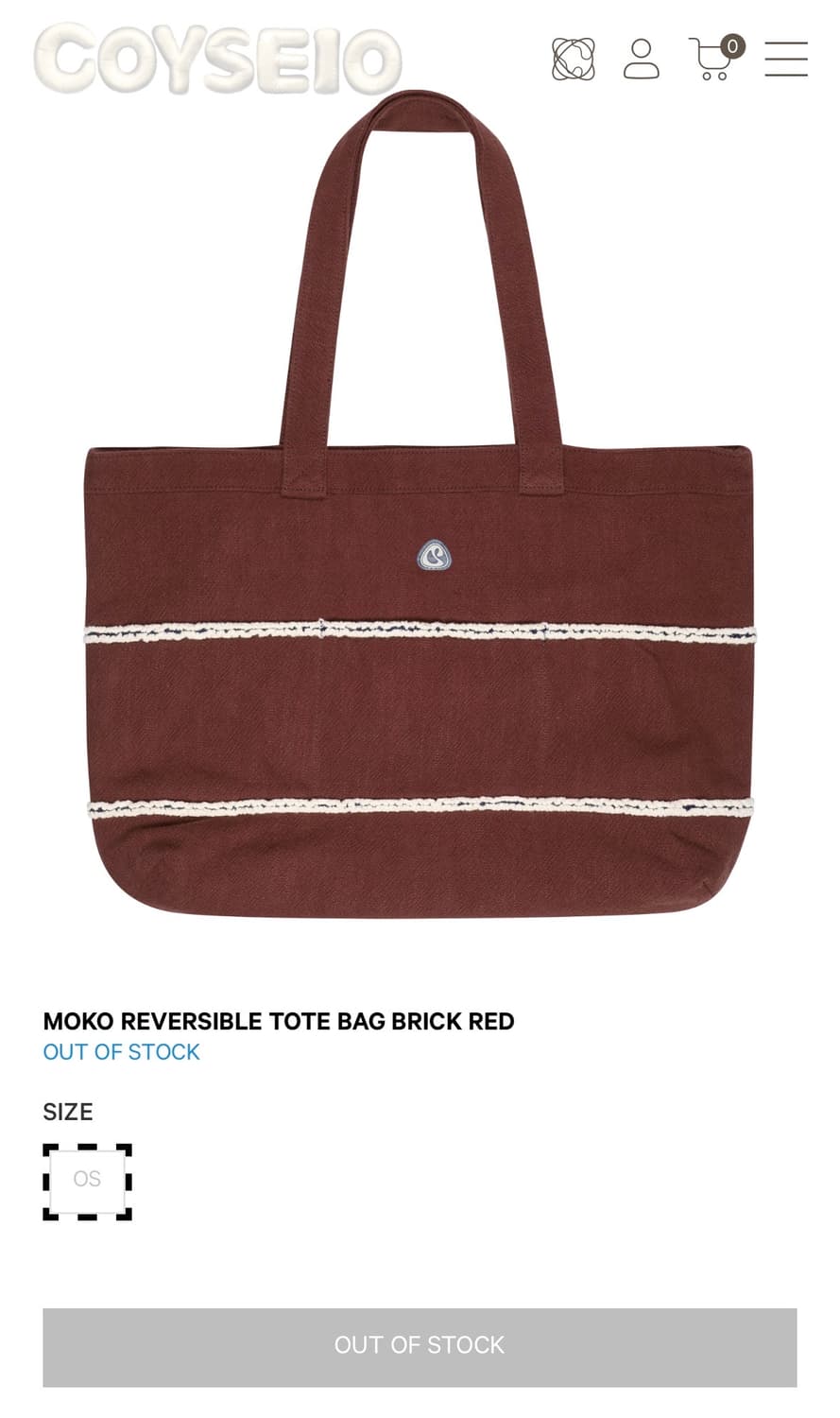 코이세이오 모코 리버시블 토트백 레드 상품이미지1