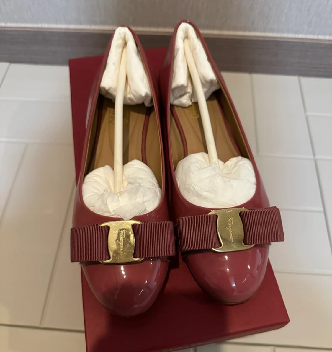 페레가모 ferragamo 바리나 플랫슈즈 로즈 7c 245 상품이미지2